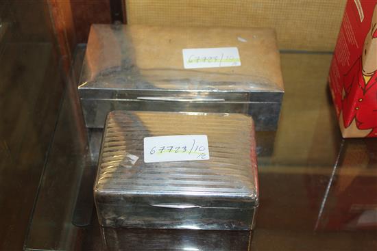 2 silver cigarette boxes